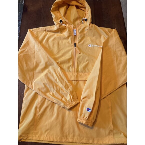 Champion Yellow Packable Pullover Yellow With Hood Size Medium - Picture 1 of 7